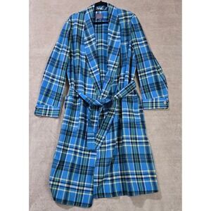 Vtg Pendleton Plaid Wool Robe Men Medium Tartan Heritage Cabin Grandpa USA